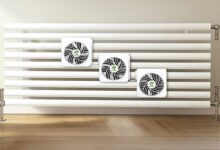 Un radiateur avec des ventilateurs Ecocalm.