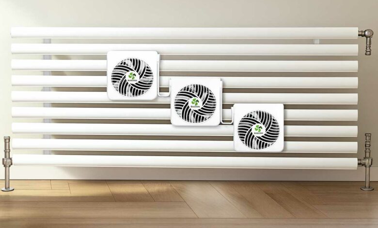 Un radiateur avec des ventilateurs Ecocalm.