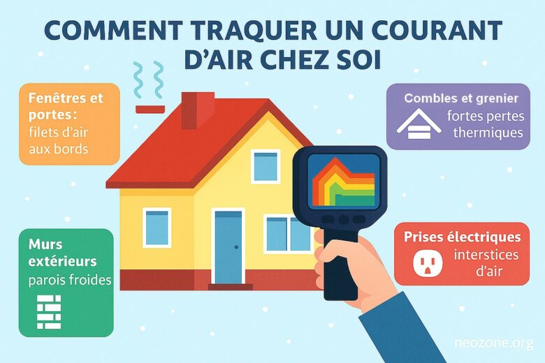 Une simple caméra thermique suffit pour démasquer les courants d’air qui refroidissent votre maison.