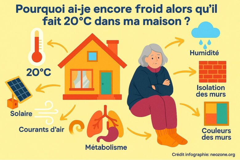 Infographie : Pourquoi a-t-on encore froid à 20 °C ? Humidité, isolation, courants d’air et ressenti personnel changent tout !
