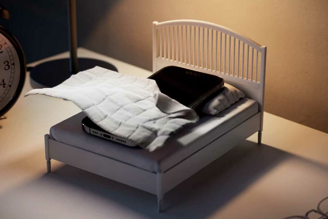 Un lit pour smartphone.