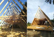 L'ossature d'une maison en A.