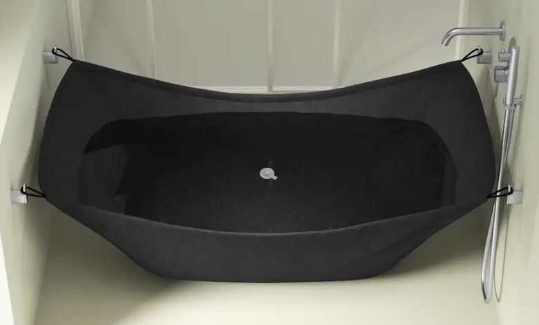 Une baignoire hamac.