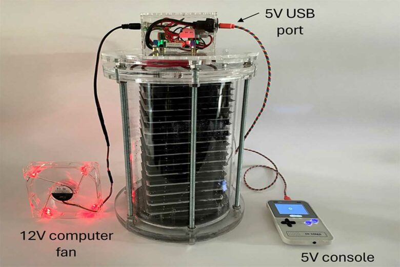 Du béton qui alimente des appareils électriques.