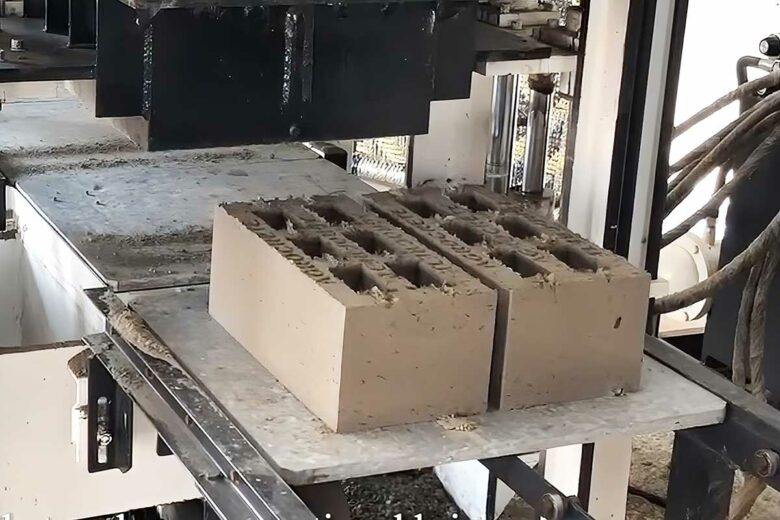 Fabrication de briques dans une usine.