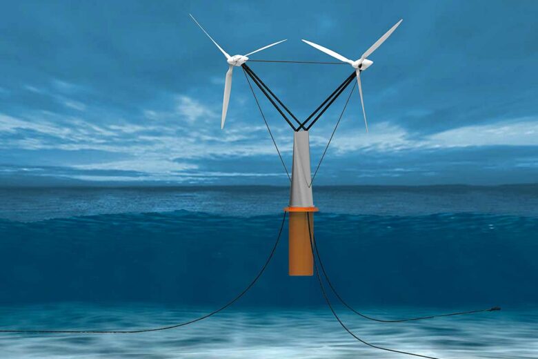 Une éolienne à double rotor.