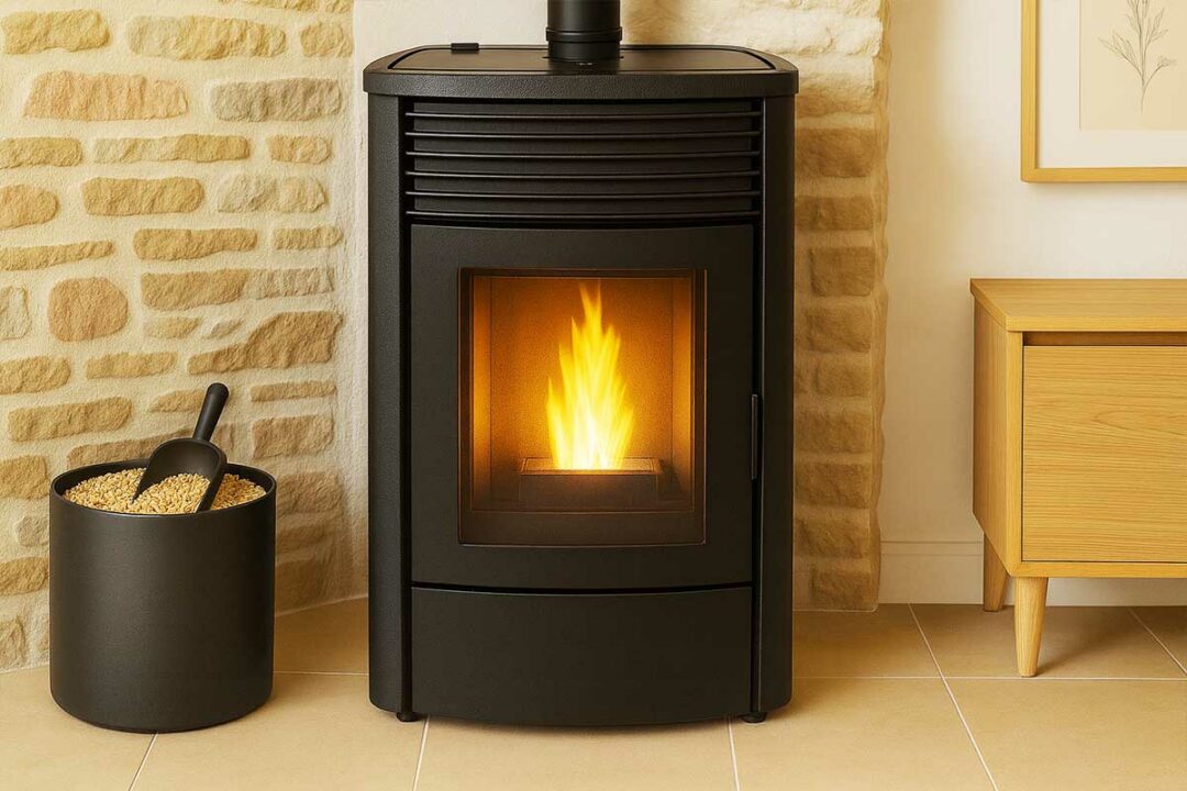 Un poêle à pellets sans électricité.