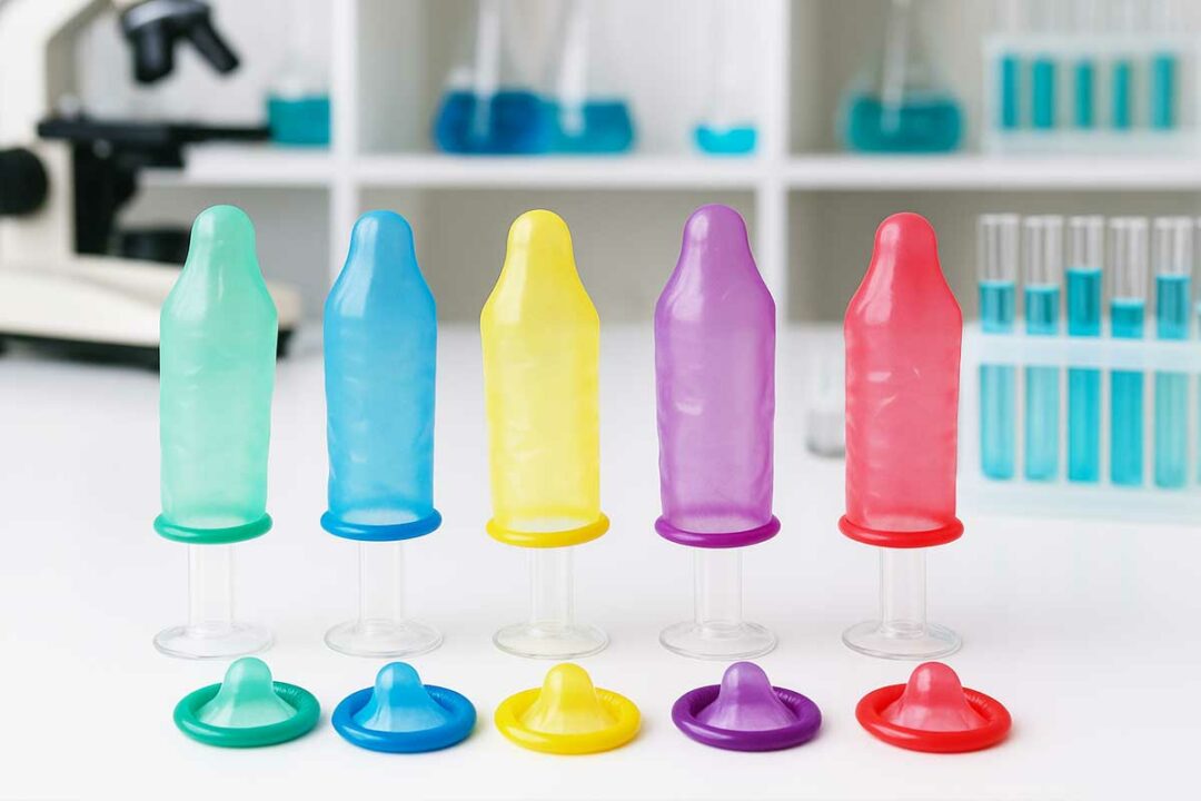 Des préservatifs de différentes couleurs.