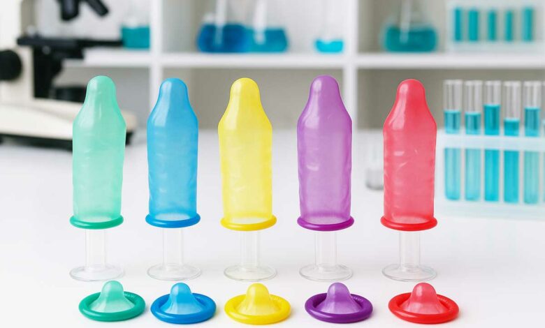 Des préservatifs de différentes couleurs.