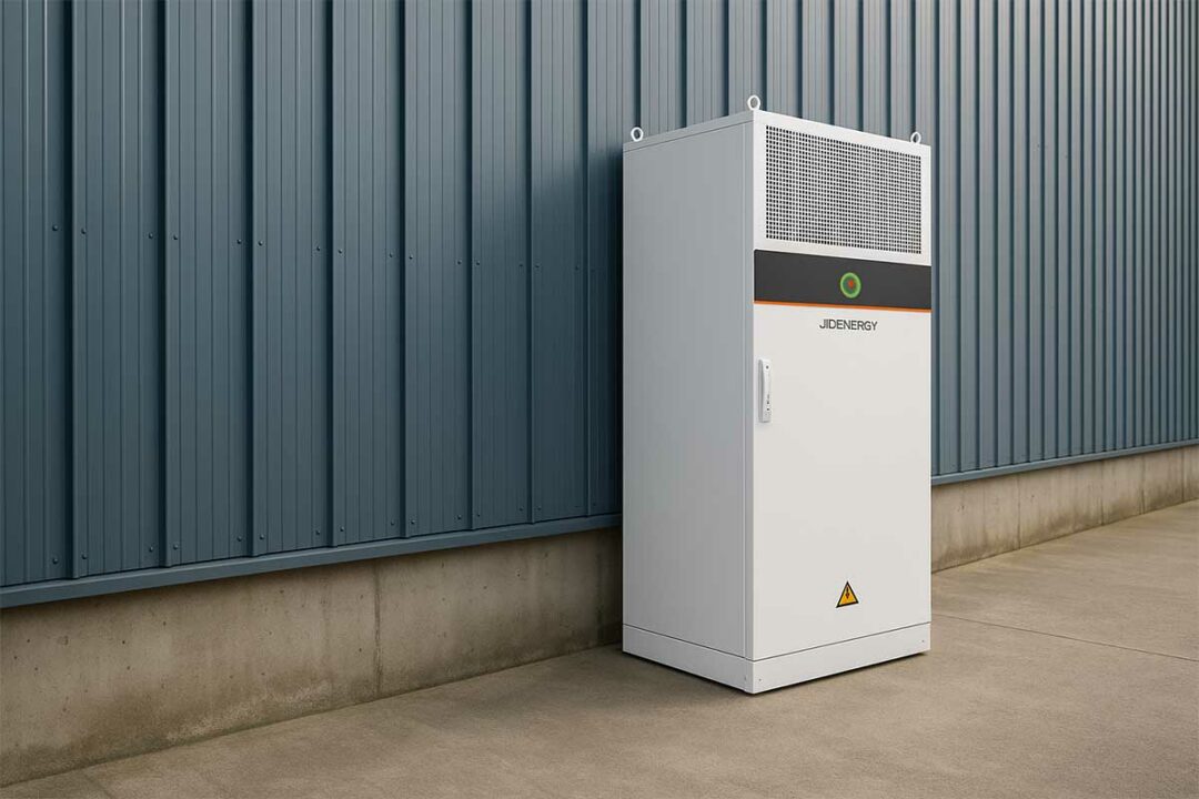 Une station de stockage énergetique JDEnergy eBlock-100C.