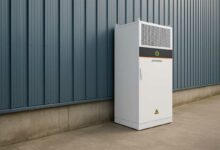 Une station de stockage énergetique JDEnergy eBlock-100C.