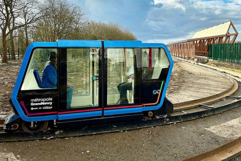 Une capsule Urbanloop du projet pilote de Nancy.