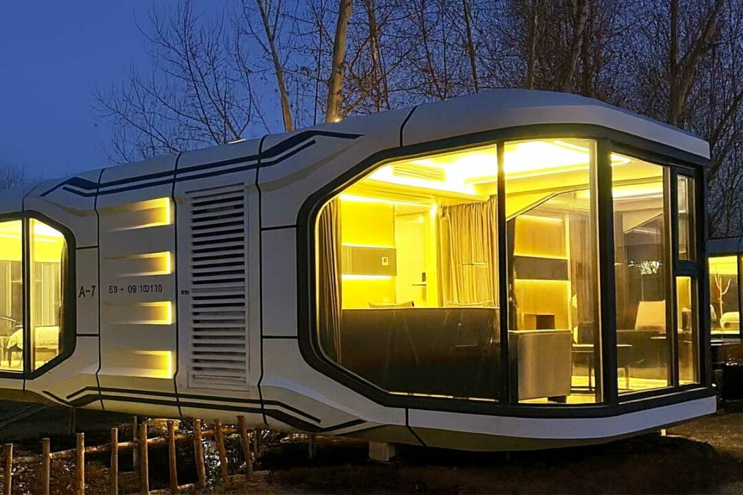 Une habitation modulable de Caslua de nuit.