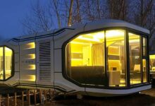Une habitation modulable de Caslua de nuit.