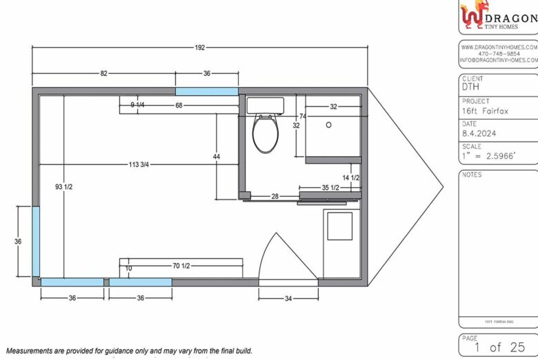 Les plans de la tiny house.
