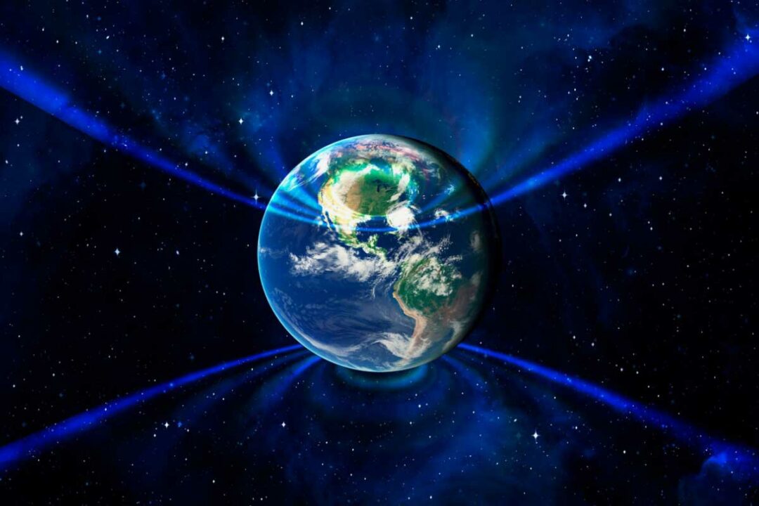 Le champ magnétique terrestre.