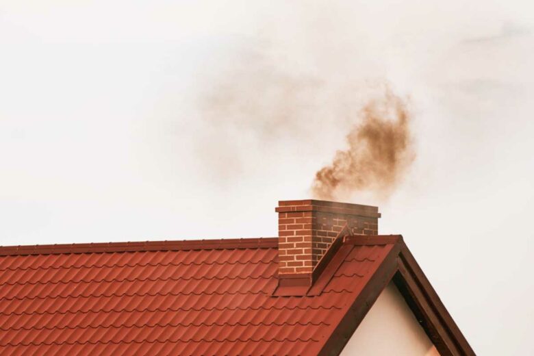 Une cheminée qui fume.