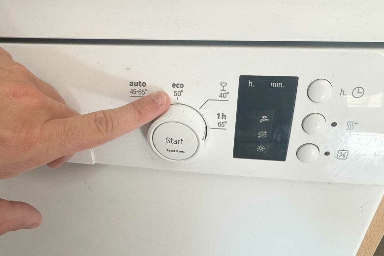Le mode éco d'un lave-vaisselle.