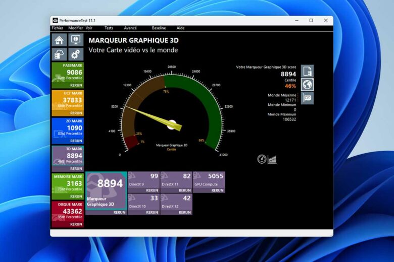 Le benchmark 3D.