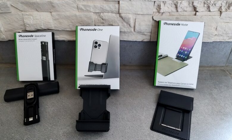 PhoneSide déballé : tous les accessoires prêts à simplifier vos réunions et vos déplacements.