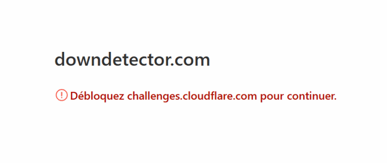 À 13h59, le service Cloudflare Turnstile est toujours hors service.