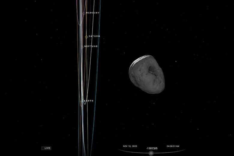 Capture d'écran de l'application de la NASA