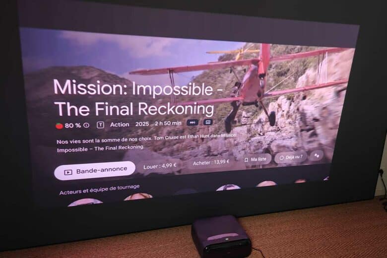 L'image est fluide, même sur les scènes les plus rapides.