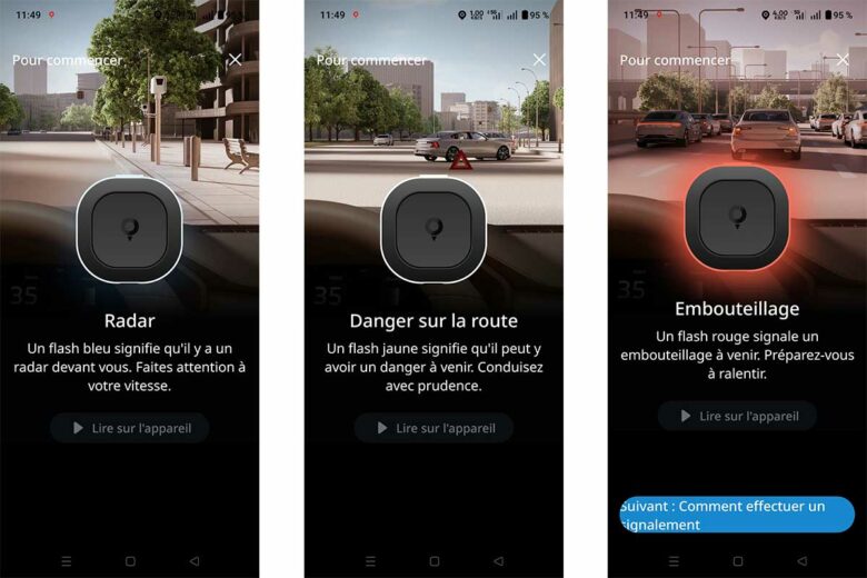 Les différentes alertes.