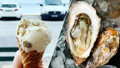 Une glace et une huitre.