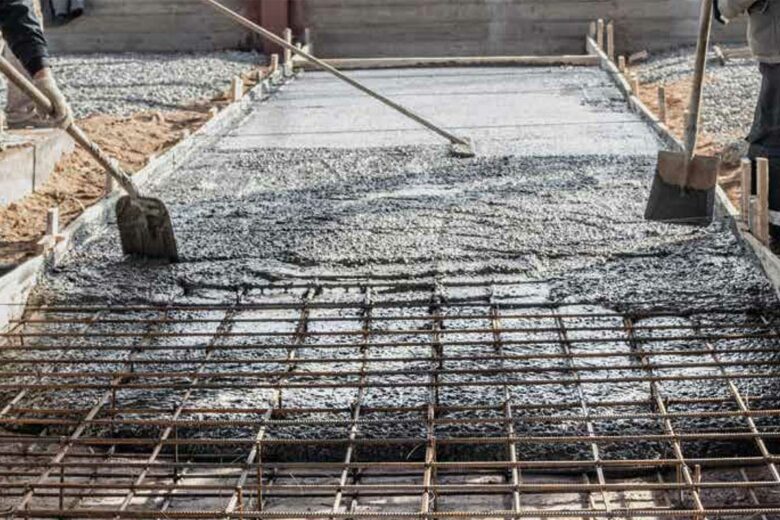 Réalisation d'une dalle de béton.