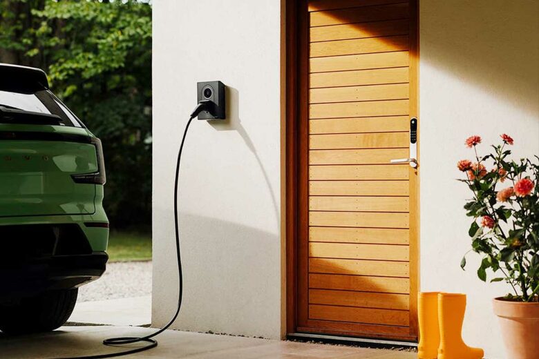 Une borne de recharge à domicile.