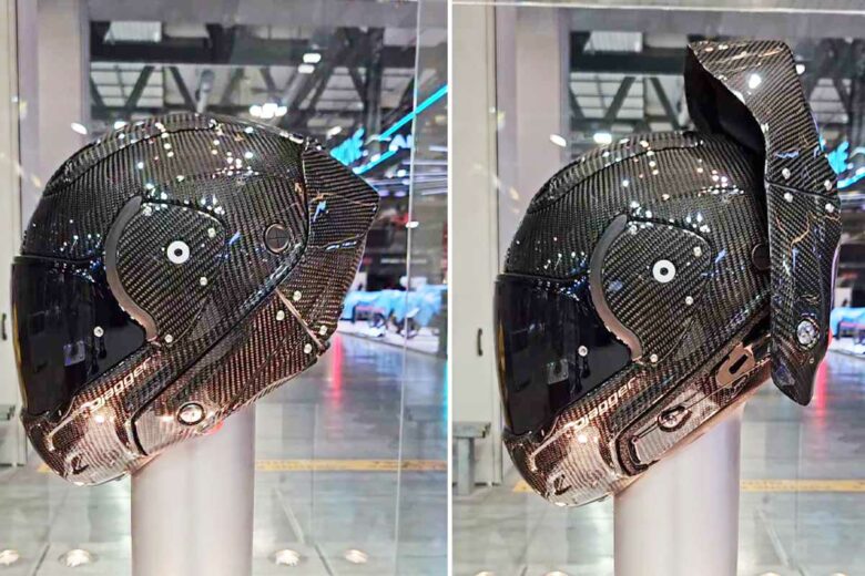 Un casque intégral à ouverture occipitale.