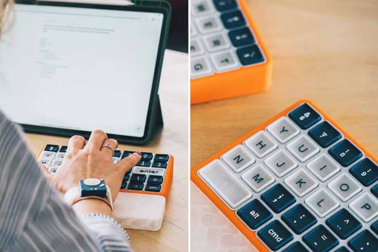 Un clavier d'ordinateur destiné aux malades de Parkinson.