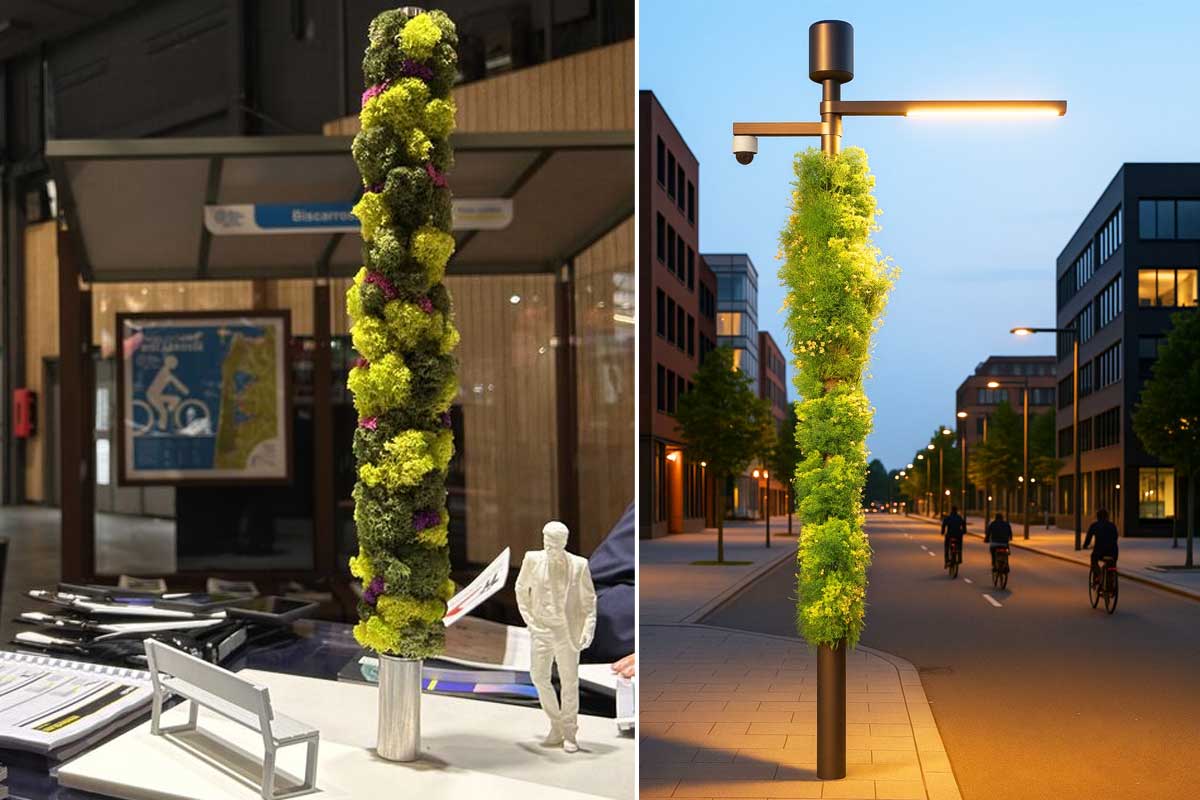 Une maquette et une modélisation de la colonne Mube.