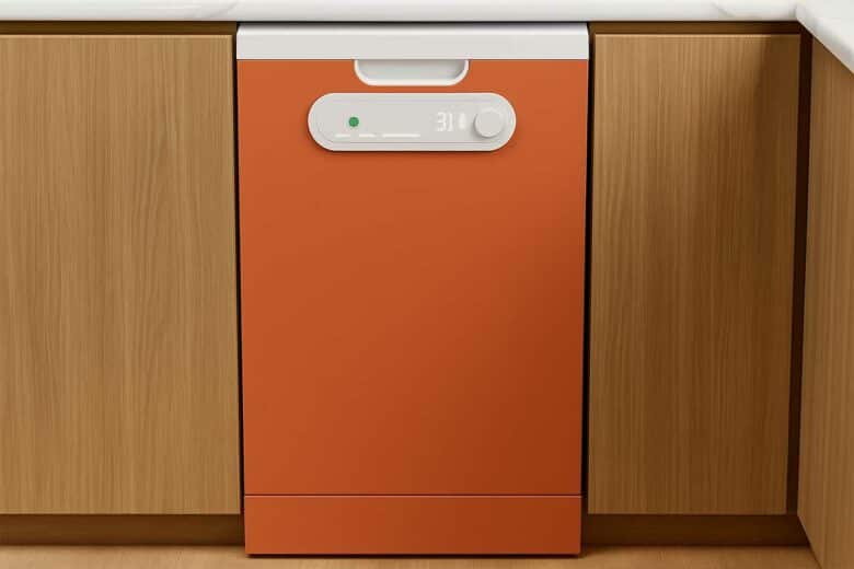 Un lave-vaisselle dans une cuisine.