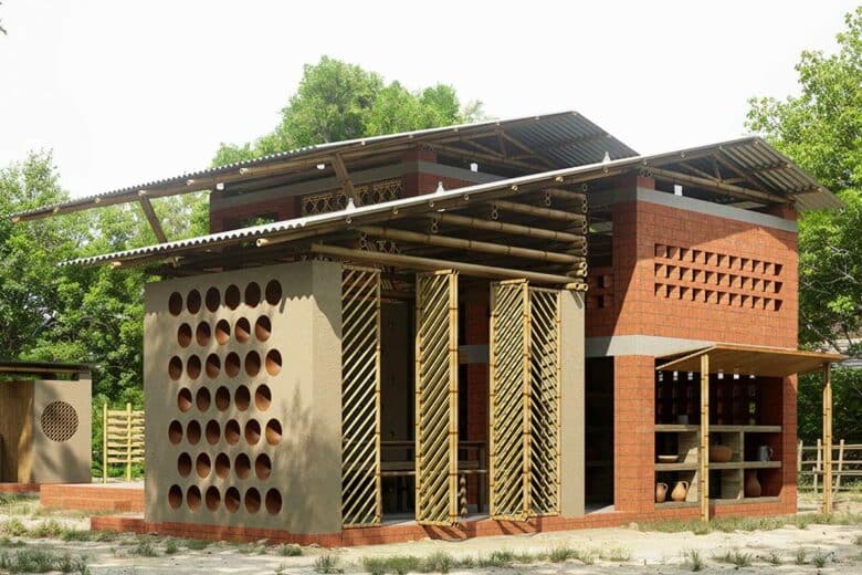 Une maison fabriquée avec des matériaux low tech.