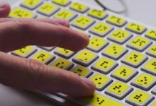 Un clavier en braille.