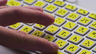 Un clavier en braille.