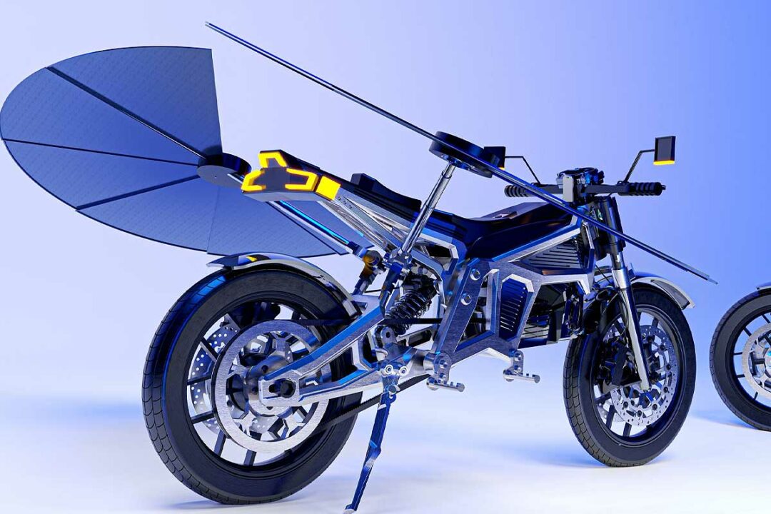 Une moto électrique solaire.