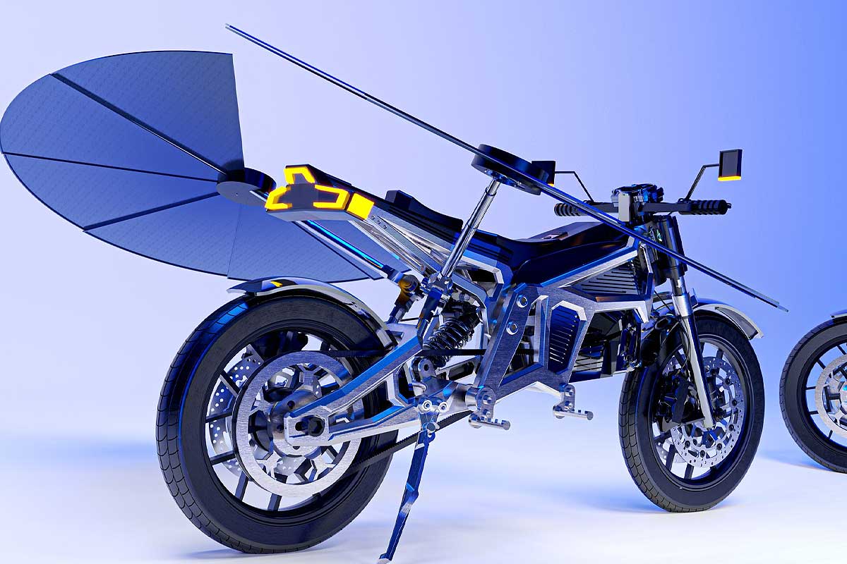 Une moto électrique solaire.