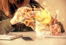 Représentation d'un cerveau holographique.