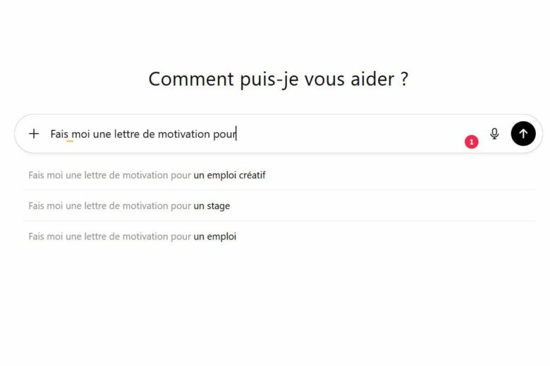 ChatGPT face à une demande de rédaction.