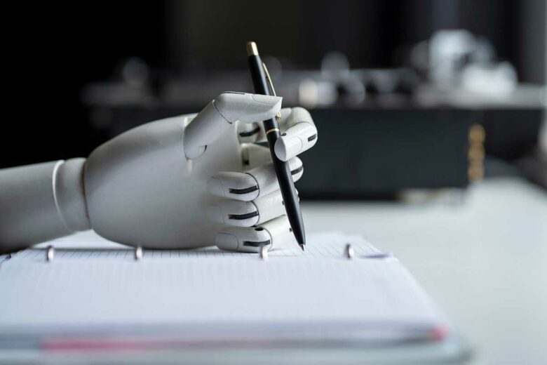 Une IA rédige une lettre.