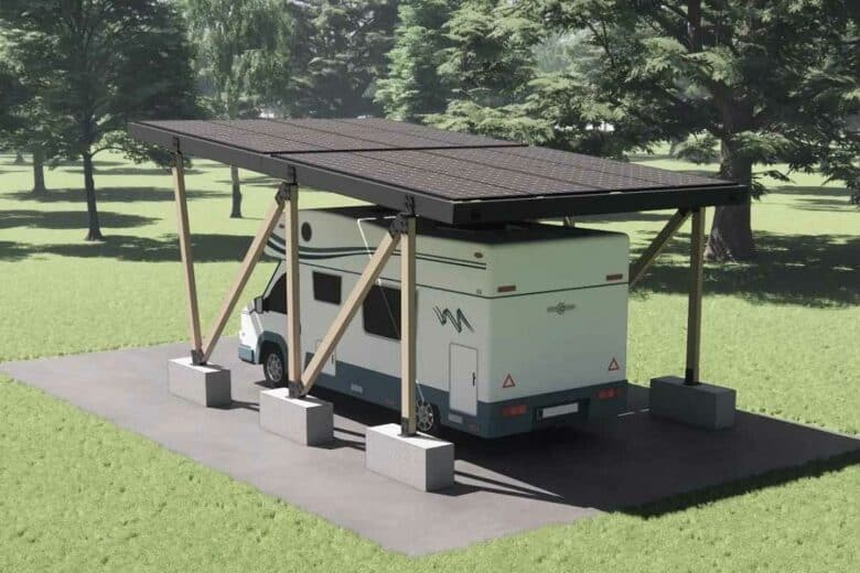 Un carport solaire pensé pour les camping-cars.