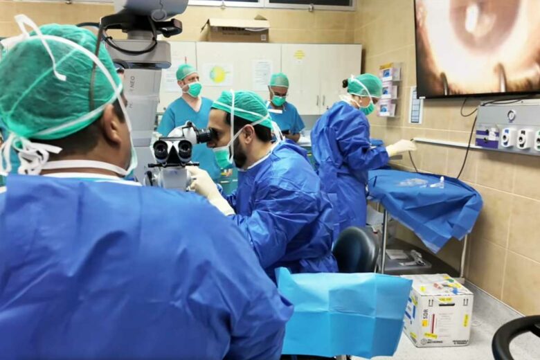 L'équipe médicale qui a réalisé la greffe.