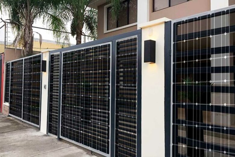 Un portail d'entrée photovoltaïque.