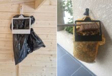 Il invente un accessoire qui permet de maintenir un sac poubelle ouvert en toutes circonstances. Crédit photo : VID'TOUT