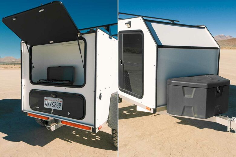 Des espaces de rangement extérieurs à l'avant et à l'arrière.