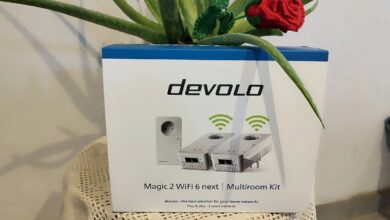 Le packaging du devolo Magic 2 WiFi 6 Next, prêt à transformer les zones mortes en zones connectées.