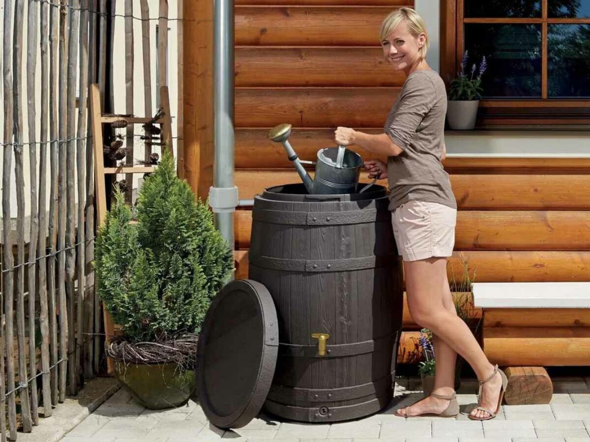Un récupérateur d'eau de pluie en forme de tonneau en bois à moins de 200 €  sur ces boutiques de bricolage - NeozOne